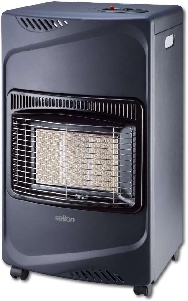 Salton Sgh14 3 Ceramic Panel Infrared Gas Heater Black-3 Ceramic Panels With Variable Heat Settin...