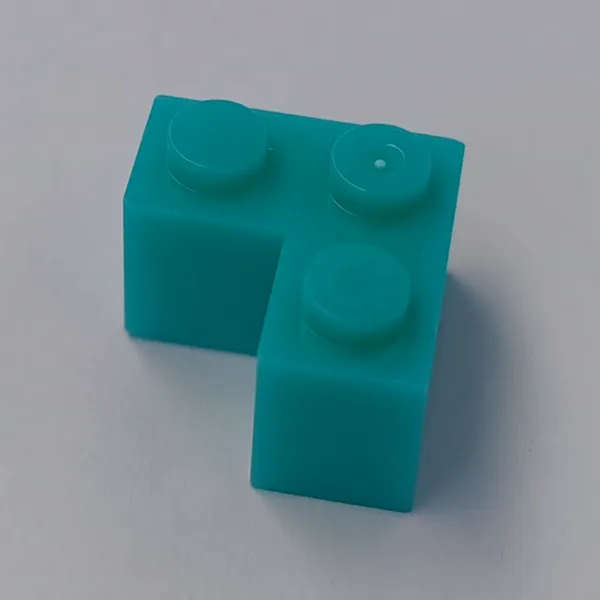 Teal 2x2 Corner Brick mini - Little Checkers Building Blocks (2019)