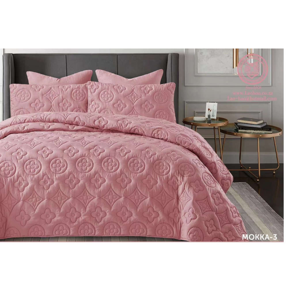 5pcs Super King MOKKA Quilt Set - Pink