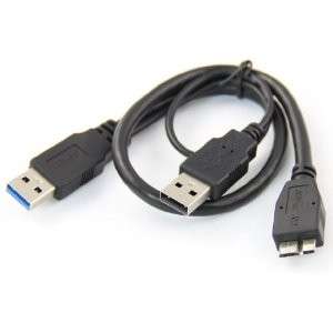 USB A Male 3.0 and 2.0 Y Cable to Micro USB 2.0 Male 30cm