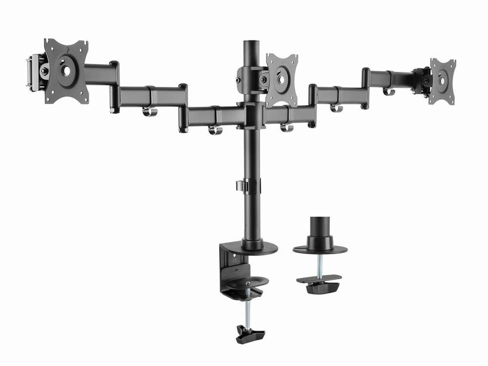Equip 13"-27" Articulating Triple Monitor Desk Mount Bracket - Equip
