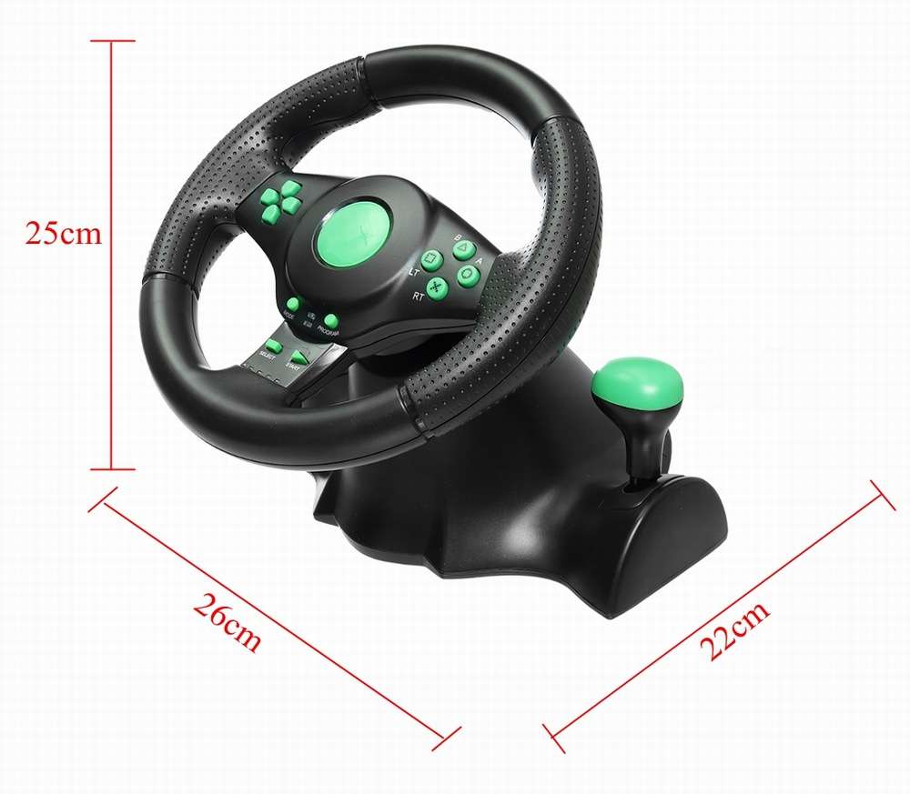 Gaming Steering Wheel with Pedals for XBOX360/PS3/PC/PS2