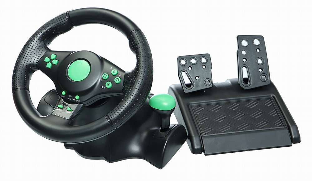 Gaming Steering Wheel with Pedals for XBOX360/PS3/PC/PS2