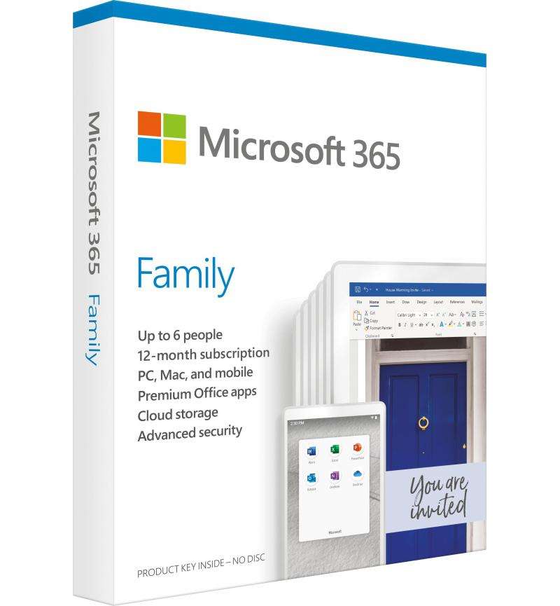 Microsoft Office 365 Family 6 Users 1 Year Subscription - Microsoft
