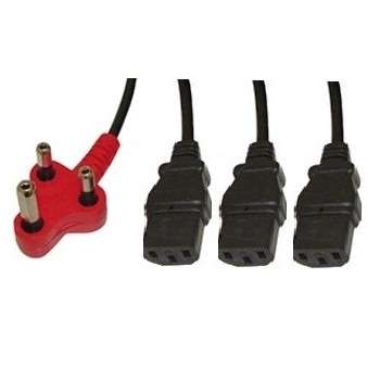 Dedicated 3 Prong to 3x IEC C13 Power Cable 3.8 Meter