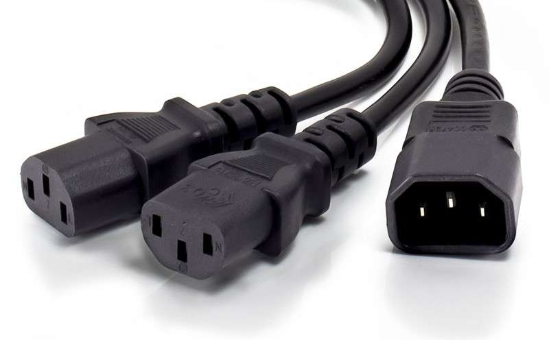 Power Cable 1x IEC C14 to 2x IEC C13 Splitter 1.8 Meter