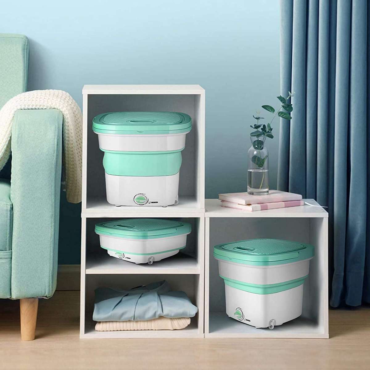 Portable Folding Laundry Ultrasonic Semi-automatic Clothes Washing Machine