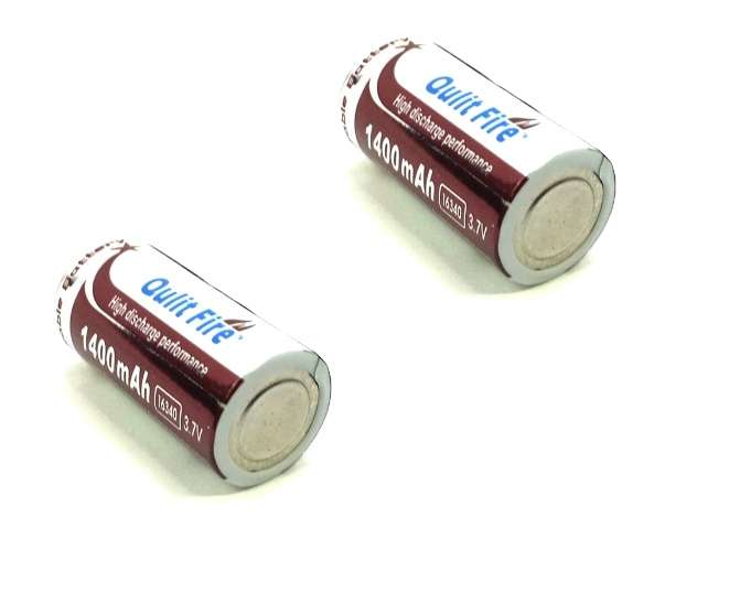Qulit Fire 16340 3.7V 1400mAh Battery - A Pair