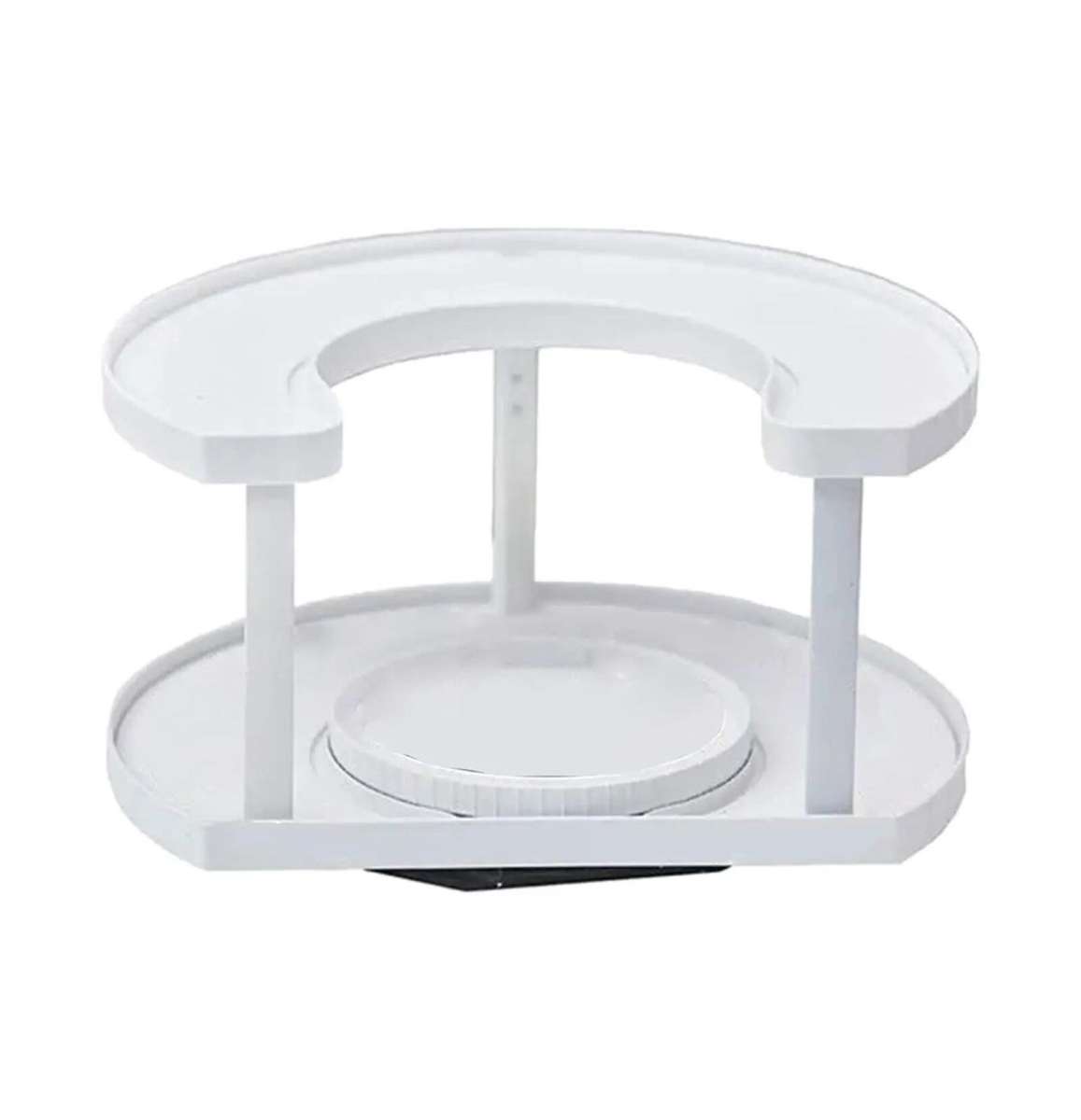 D-shape two tier spice spinner organizer