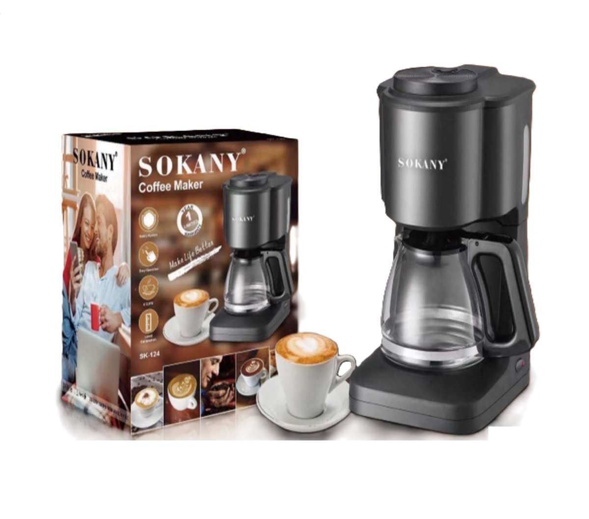 Coffee machine with pot