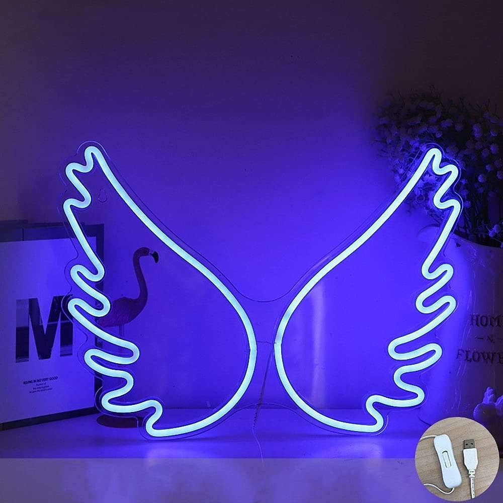Wings USB Powered Wings Neon Lamp With Back Plate