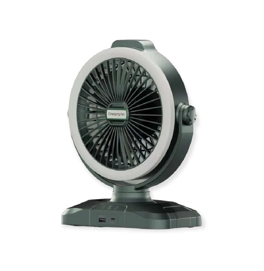 Oscillating Rechargeable Table Fan With LED Light