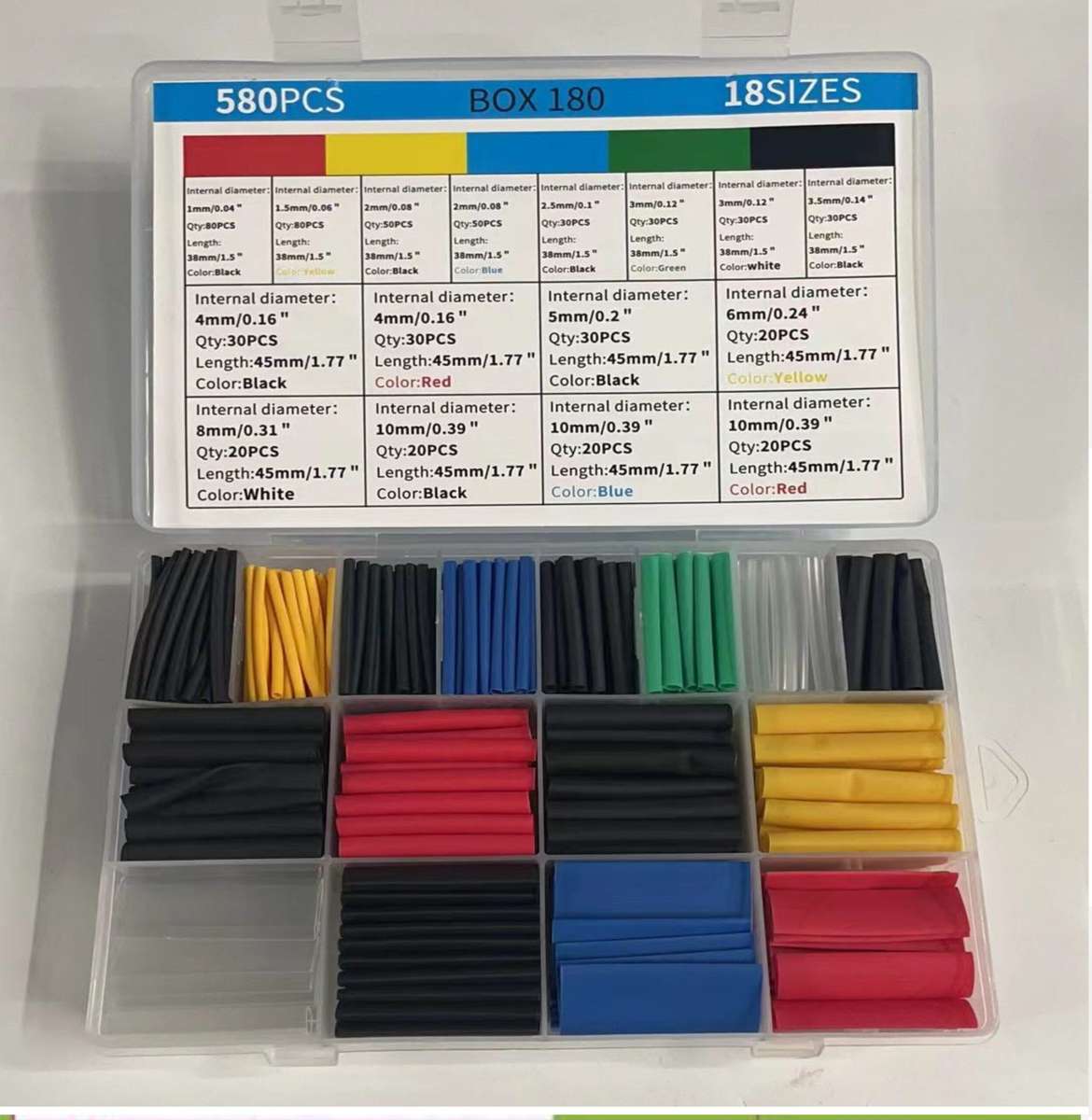 580pcs heat shrink tubing insulation