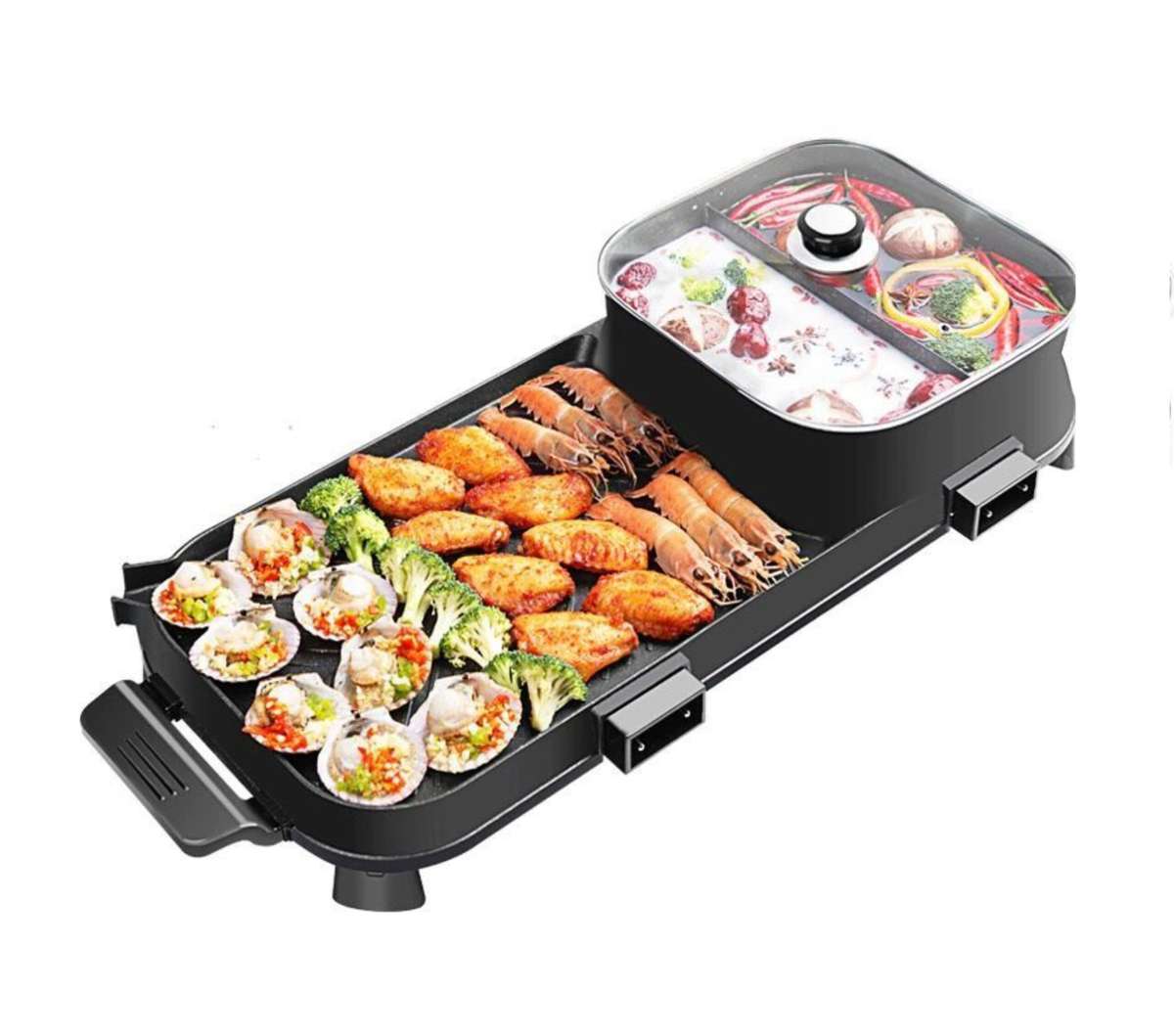 2 In 1 electrical barbecue hotpot