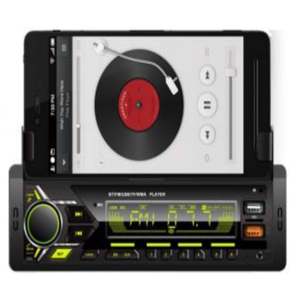 LCD car MP3 player with BT FM AUX 2USB 4RCA radio