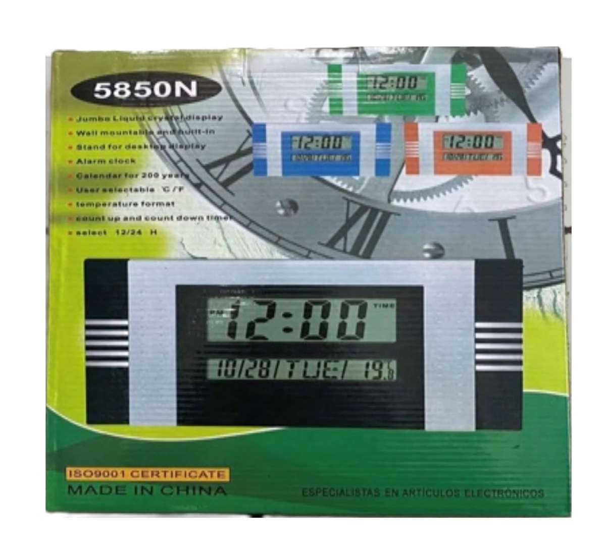 Wall clock, thermometer alarm clock