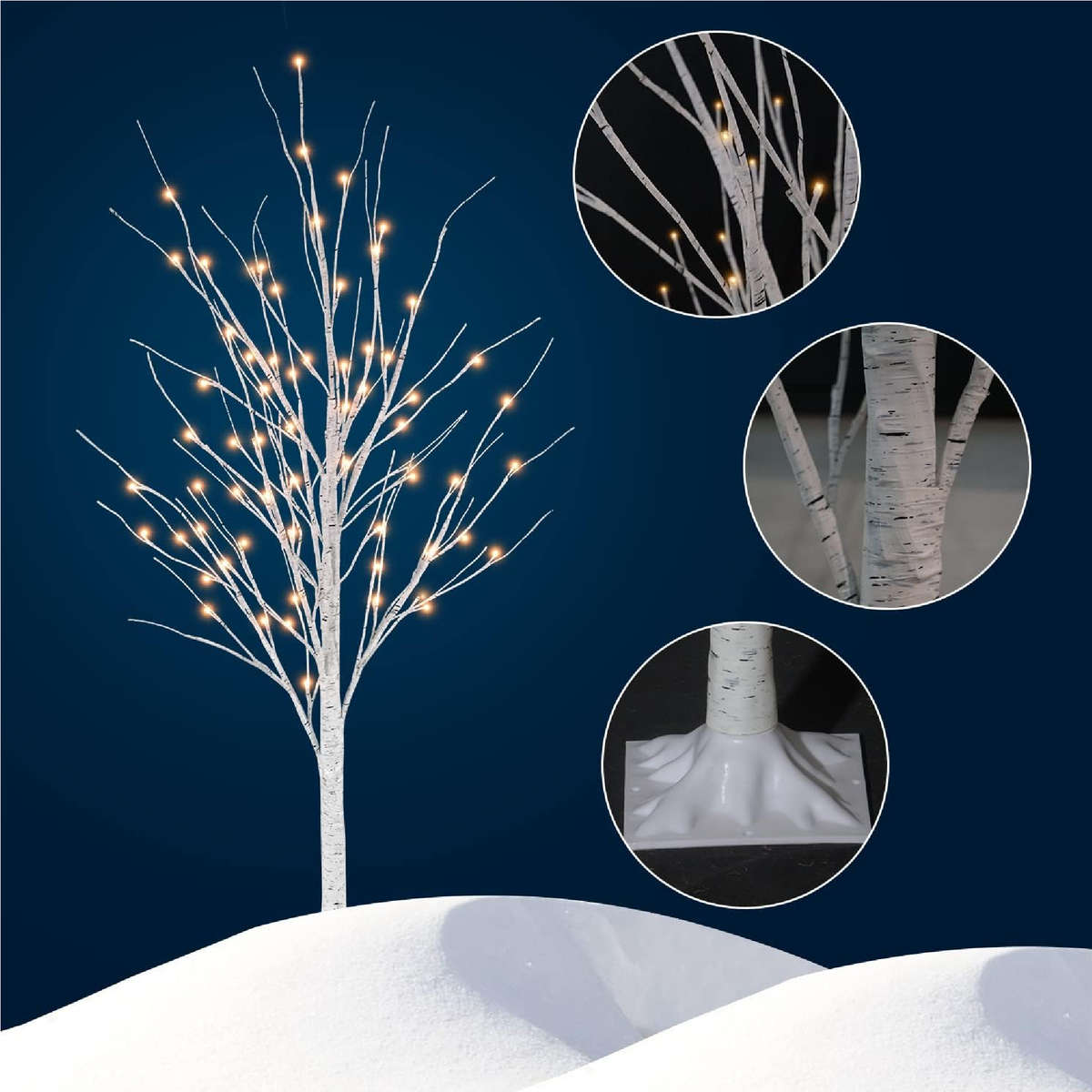Birch 140 LED Tree Light Warm White 1.8M