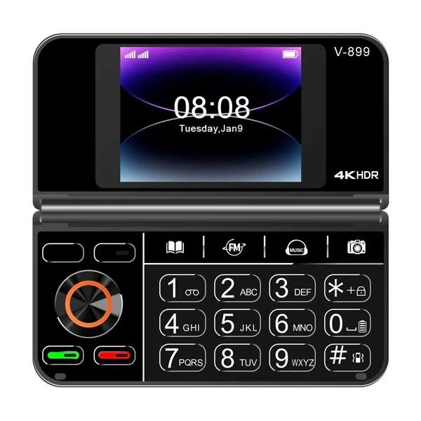 V-899 Dual 2.8" Screen Flip Mobile Phone - 2 sim + SD Card