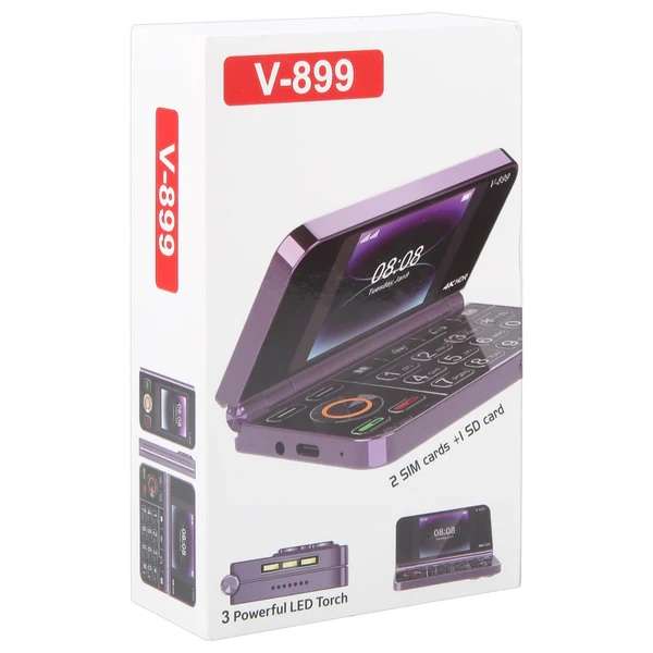 V-899 Dual 2.8" Screen Flip Mobile Phone - 2 sim + SD Card