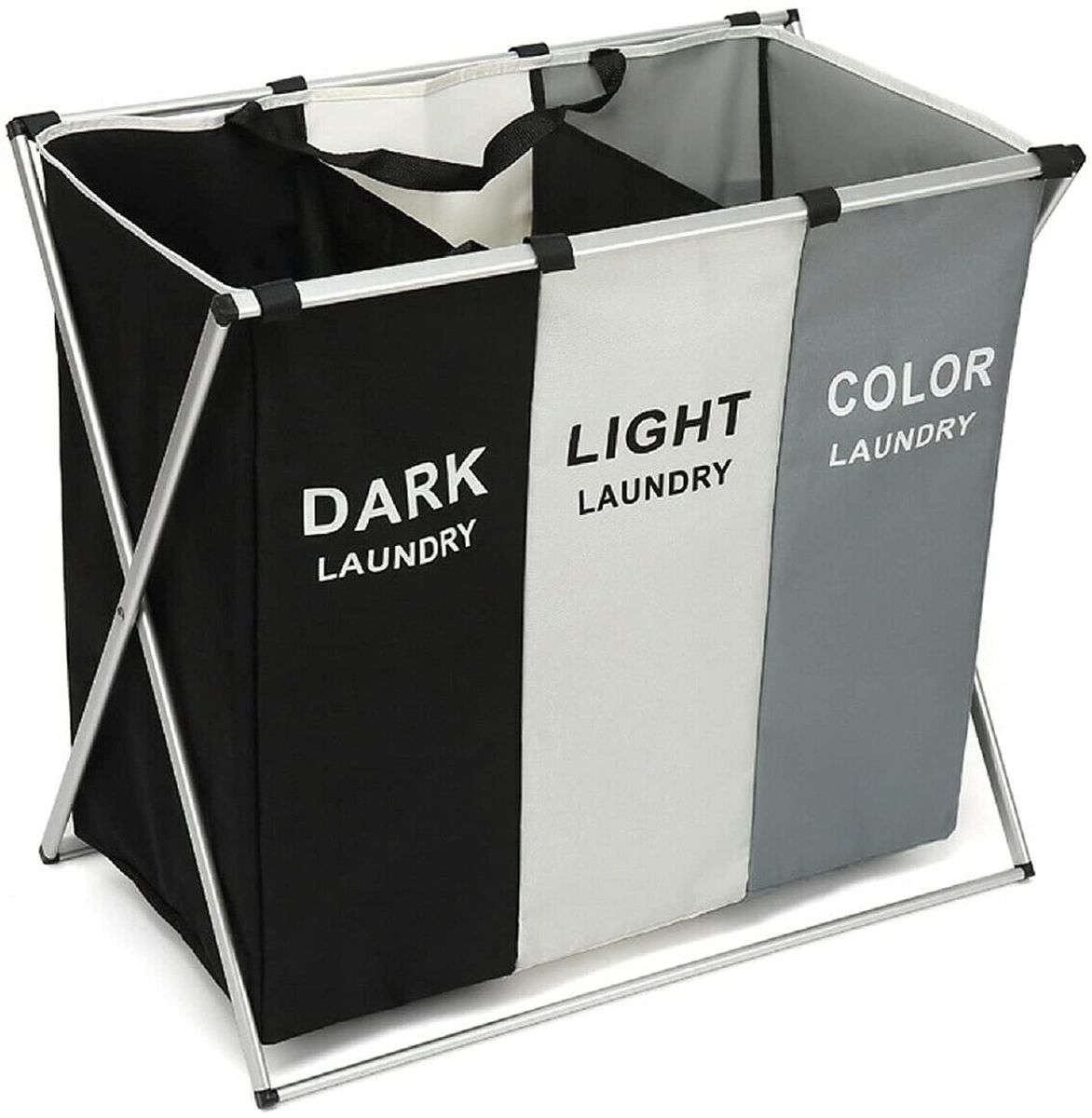 Ashcomonline 6 L Black, Grey Laundry Basket