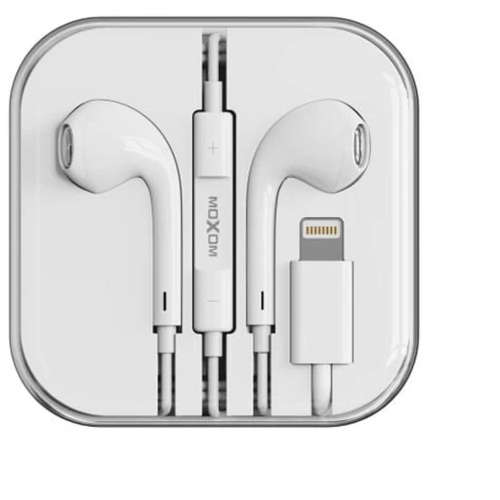 MOXOM Handsfree with Lightning Plug White Wired Headset