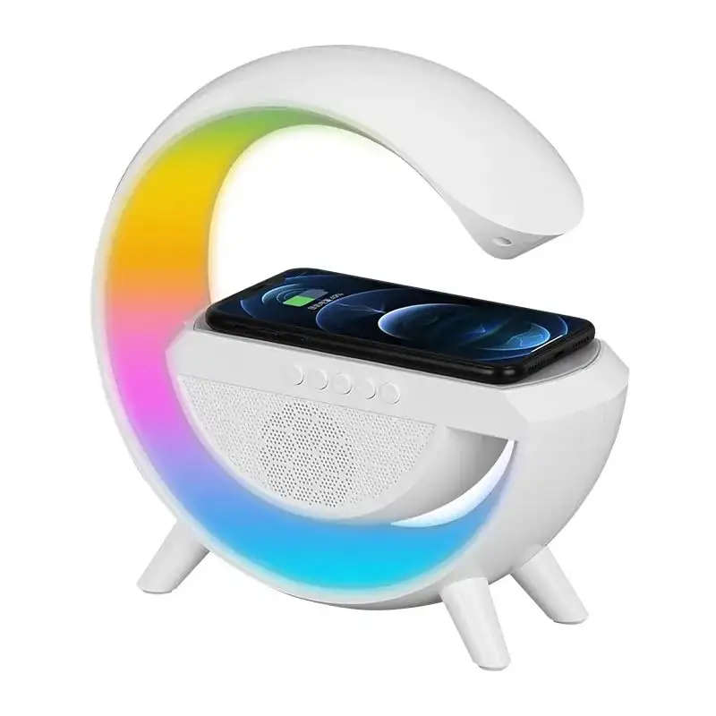 Ashcomonline 3 in 1 Rgb Led Wireless Charging Bluetooth Speaker Bluetooth Smart Speaker 2.1