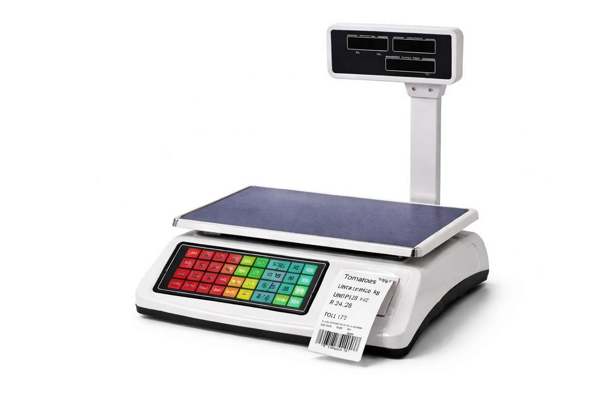 Digital Label Printing Scale  Retail Weighing Scale with Built-in Label Printer, Price Computi...