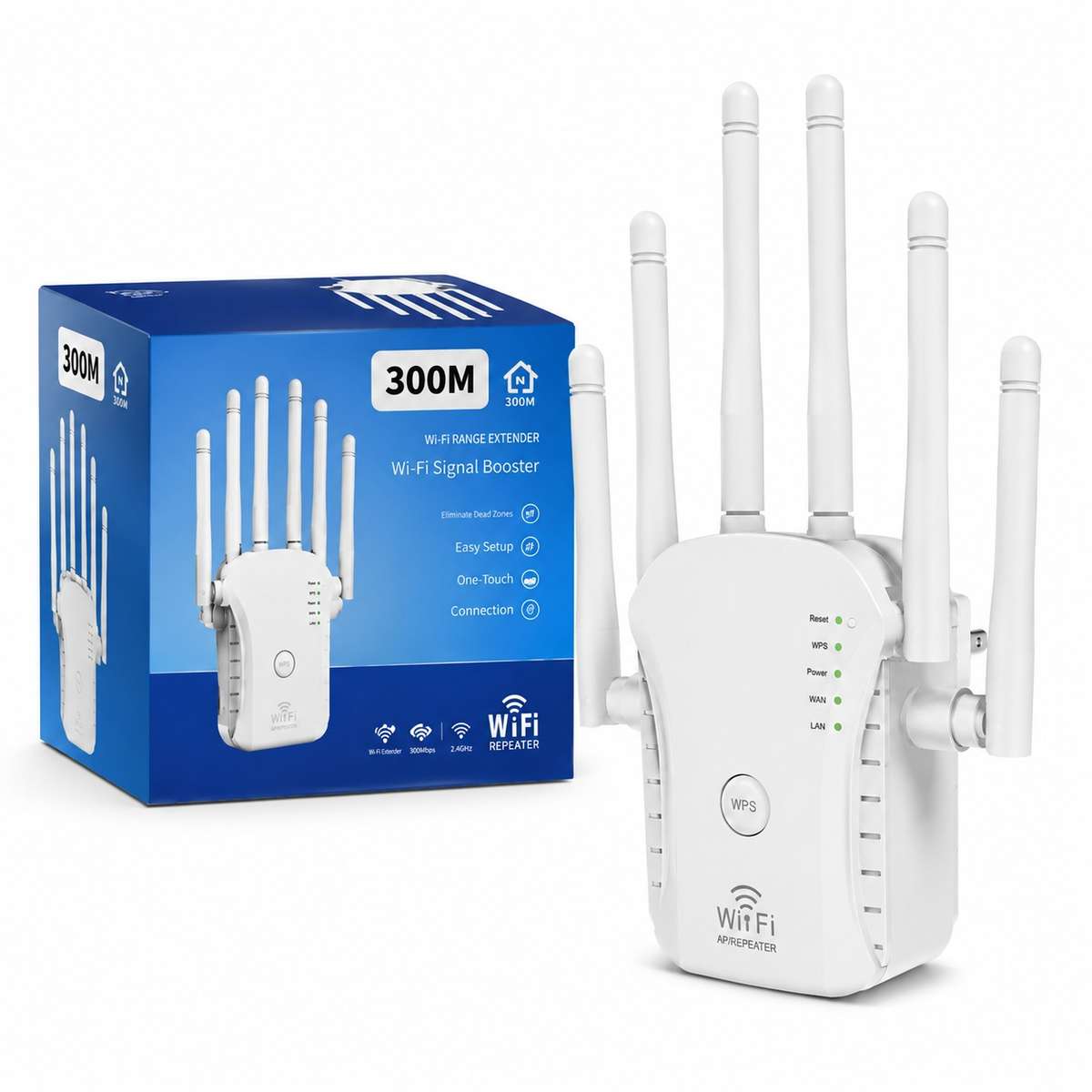 300Mbps Wi-Fi Range Extender Signal Booster with Multi-Antenna Design  2.4GHz Wireless Repeate...