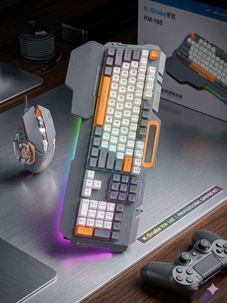 K-Snake KM-160 Wired Mechanical Gaming Keyboard and Mouse Combo with LED