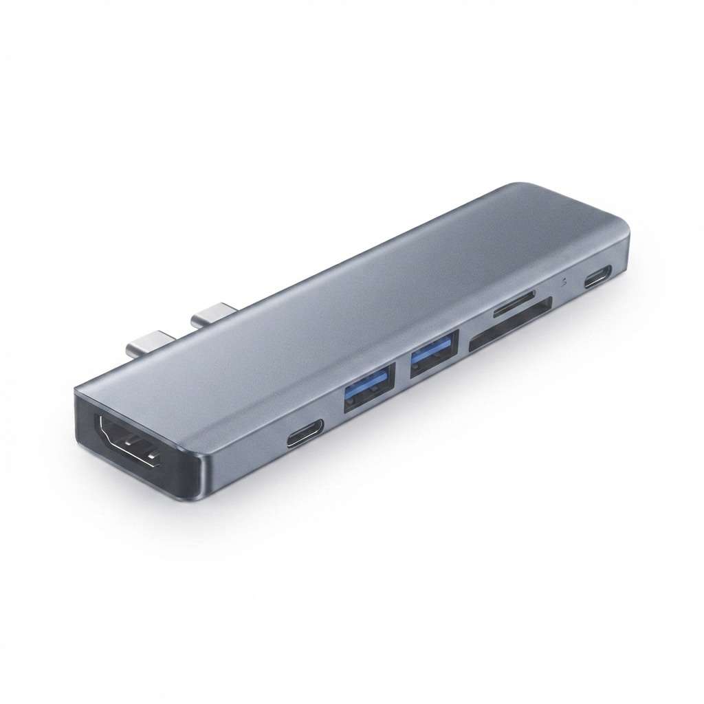 7-in-1 USB-C Multiport Adapter Hub with HDMI 4K, USB 3.0, SD/TF Card Reader & 100W Power Delivery