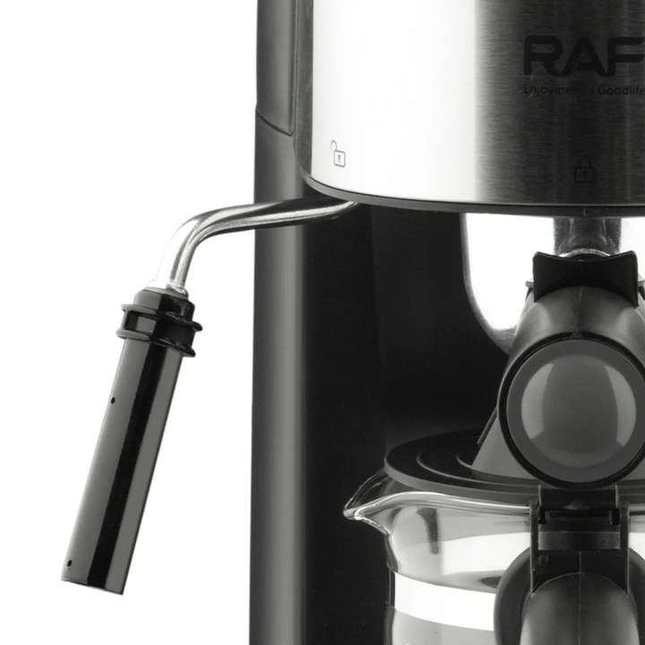 RAF 800W Italian 3.5-bar Coffee Maker with Milk Steamer