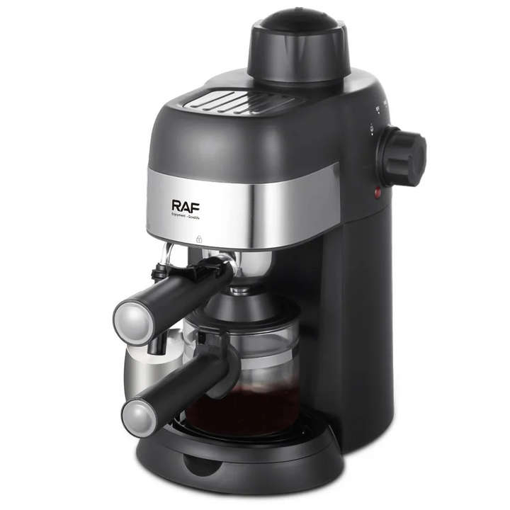 RAF 800W Italian 3.5-bar Coffee Maker with Milk Steamer