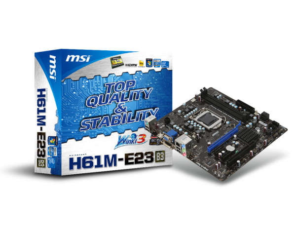 H61M-E23{B3} MSI motherboard with i3 cpu 4gig ram
