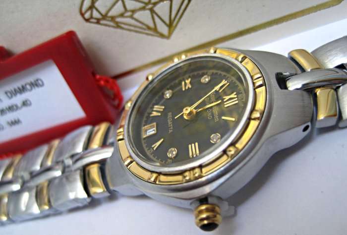 NEW RRP £605 Krug Baumen 2616DL LADIES Regatta 4X Genuine Diamond Blue Dial Two Tone Watch