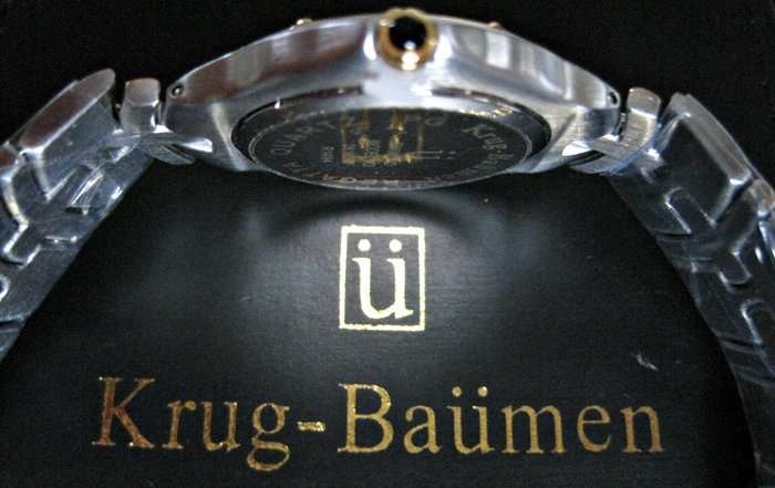NEW RRP £605 Krug Baumen 2616DM MENS Regatta 4X Genuine Diamond Black Dial Two Tone Watch