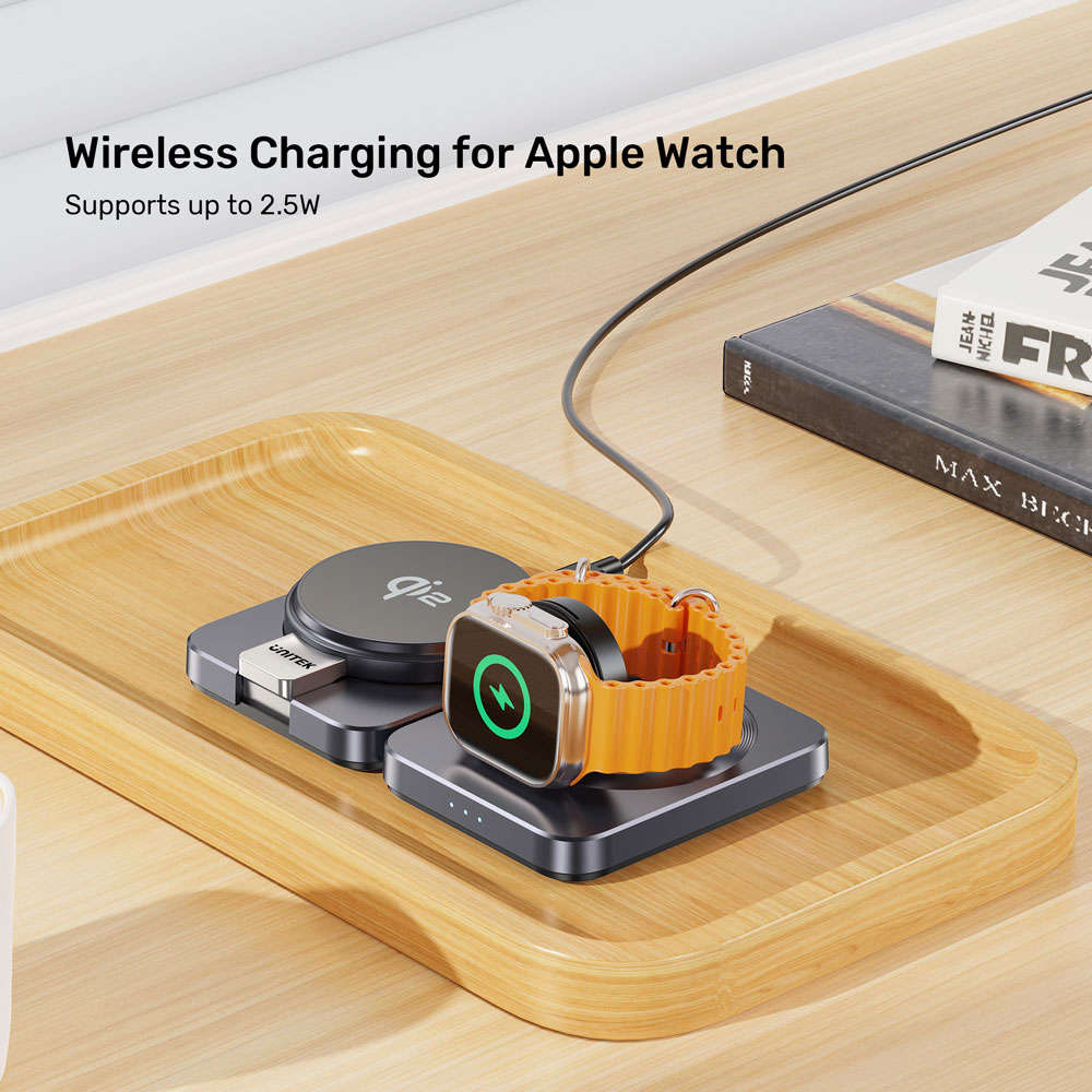 Unitek - P1300A 3-In-1 Qi2 Foldable Wireless Charging Station - Unitek - P1300A 3-In-1 Qi2 Foldab...