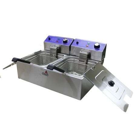 12LITER 6L*2 Two Tank Stainless Steel Electric Deep Fryer(please read discription)