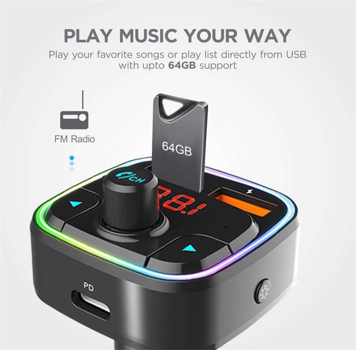 Wireless FM Transmitter + PD Charger - FM410