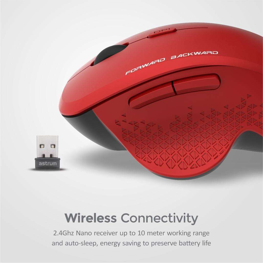 6B Wireless Optical Mouse - MW280 Red