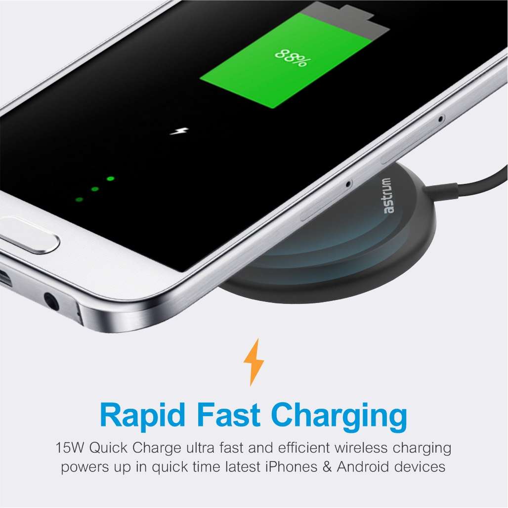 CW500 15W Magnetic Slim Wireless Charging Pad - Black