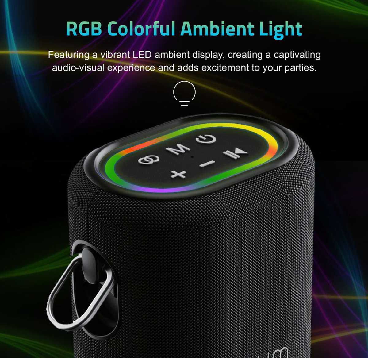 SP210 Bluetooth Waterproof  IP6 Speaker, 25W DSP TF LED TWS AUX MIC