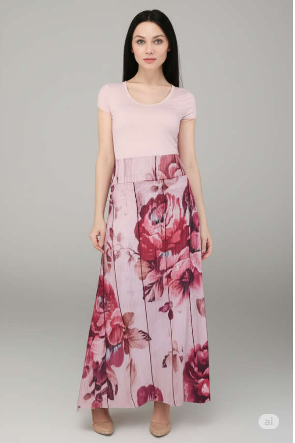 Pink rose skirt