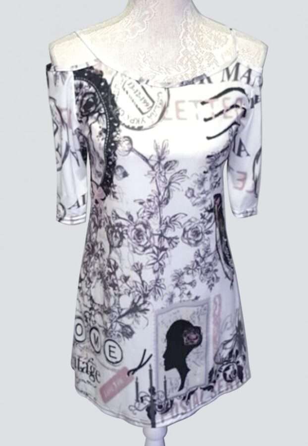 Elegant rose floral cutout top