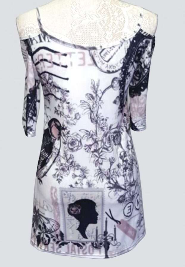 Elegant rose floral cutout top