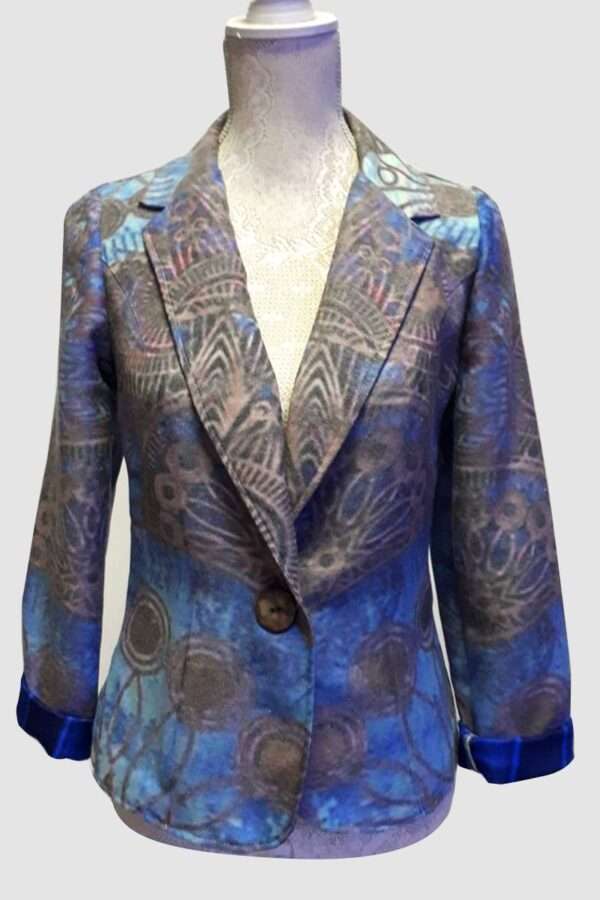 Mayan blue pattern jacket