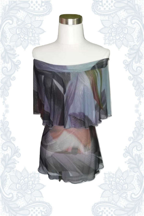 Autumn Tropical Bardot Top