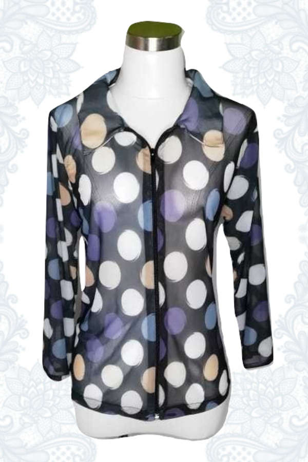 Polka Dot Zipper Top
