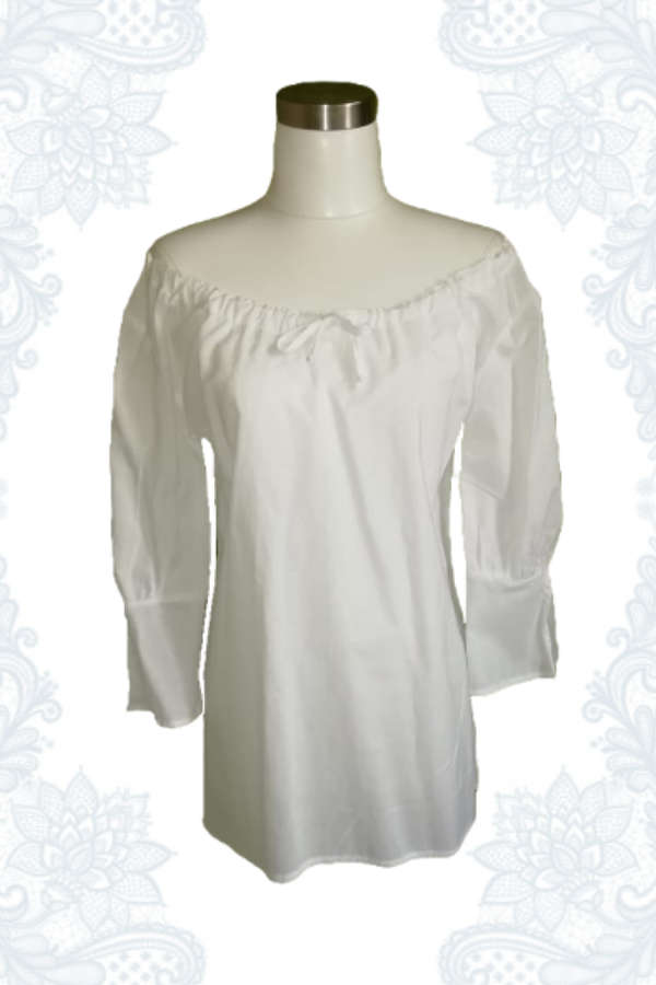 White Cotton Pull-String Top