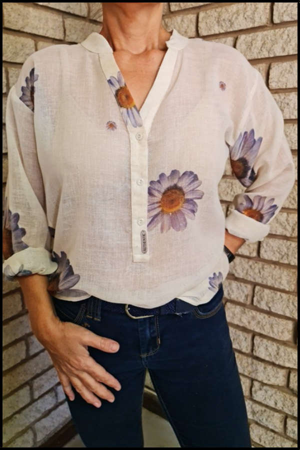 Sheer Daisy Cotton Shirt