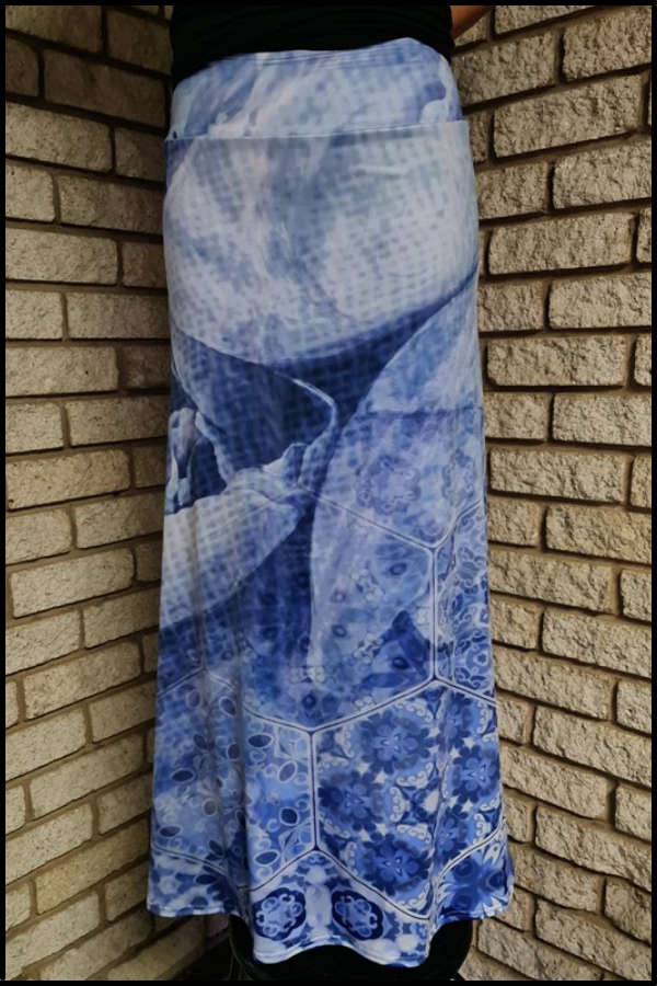 Blue Peony Skirt